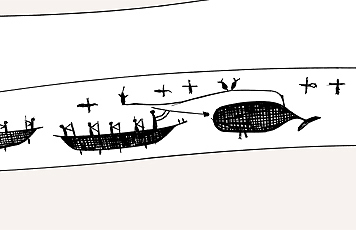 Fig. 2 Migrating birds. Detail from engraved snow knife.