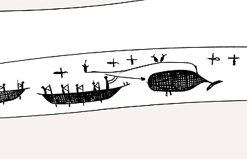 Fig. 1 Whale hunting. Detail from engraved snow knife.