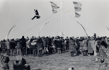 Fig. 4 The whaling festival Nalukataq is held at the end of the whaling season to honour successful whaling crews. 