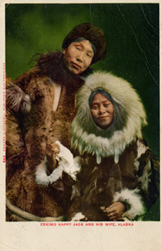 Fig. 9 Portrait of the Iñupiaq carver Angokwazhuk or Happy Jack (c.1875-1918) and his wife.