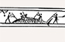 Fig. 4 Butchering a whale. Detail from engraved drill bow. 