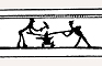 Fig. 5 Euro-Americans with anvil. Detail from engraved drill bow. 